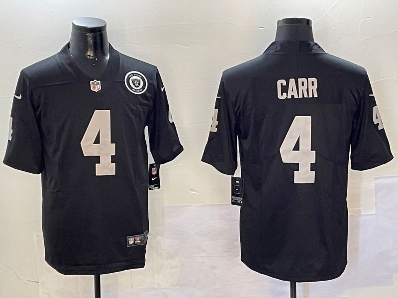 Men Oakland Raiders #4 Carr Black Second generation 2024 Nike Limited NFL Jersey style 01081->oakland raiders->NFL Jersey